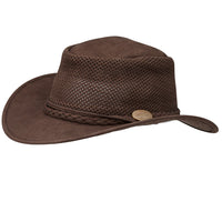 Didgeridoonas Coolabah Brown Synthetic Suede Ventilated Wide Brim Bush Hat