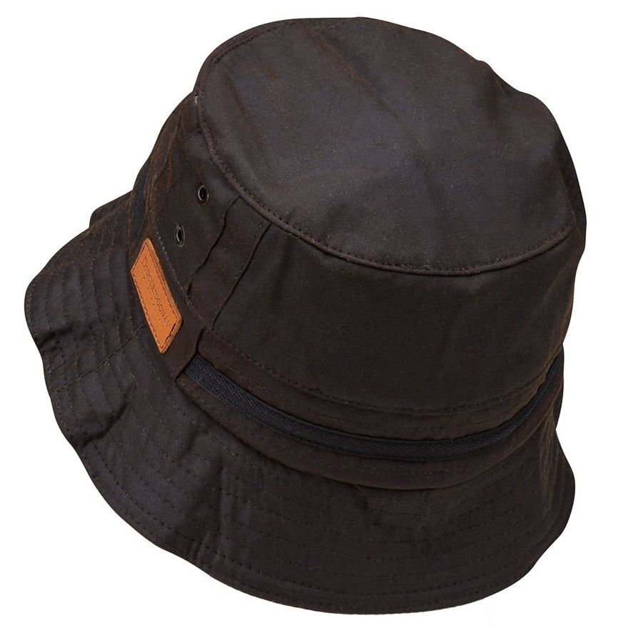 Didgeridoonas Brown Water Repellent Oilskin Fishing Bucket Hat