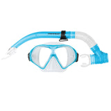 Mirage Tropic Adult Blue Silitex Snorkel & Mask Set with Tempered Lens