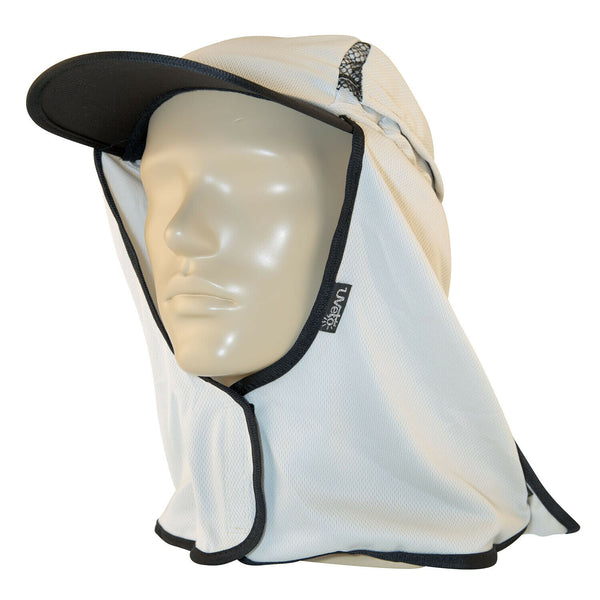 Uveto Kalahari Micro Mesh UV Legionnaire Hat and Neck Shade - Bone