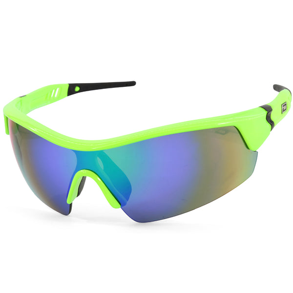 Dirty Dog Sport Edge 50859 Fluro Green/Blue Mirror Unisex Sports Sunglasses
