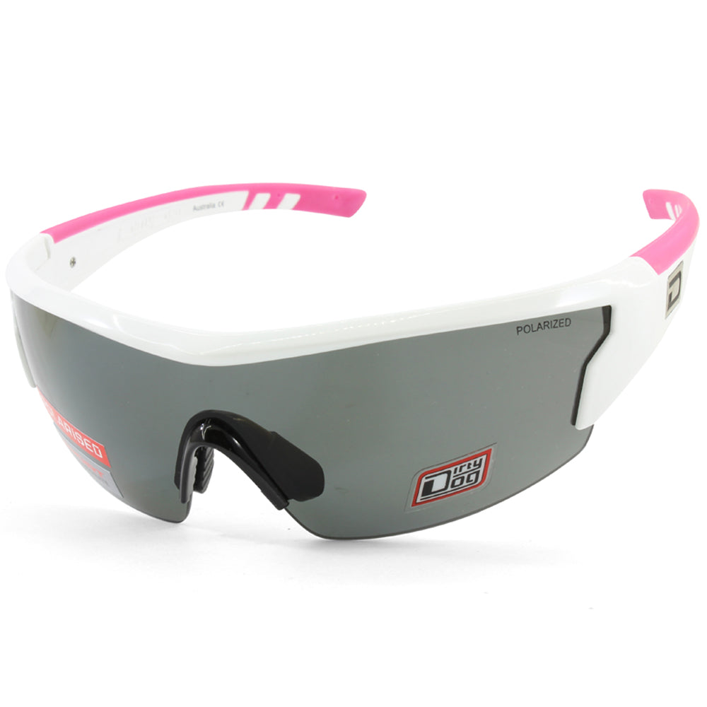 Dirty Dog Sport Wix Shiny White Pink/Grey Women's Cycling Sunglasses