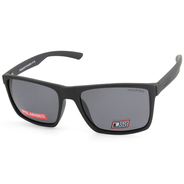 Dirty Dog Volcano Satin Black/Grey Polarised Men's Sunglasses 53717