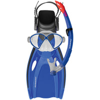 Mirage Comet Kids Snorkel Mask and Fin Set Blue Sizes S/L