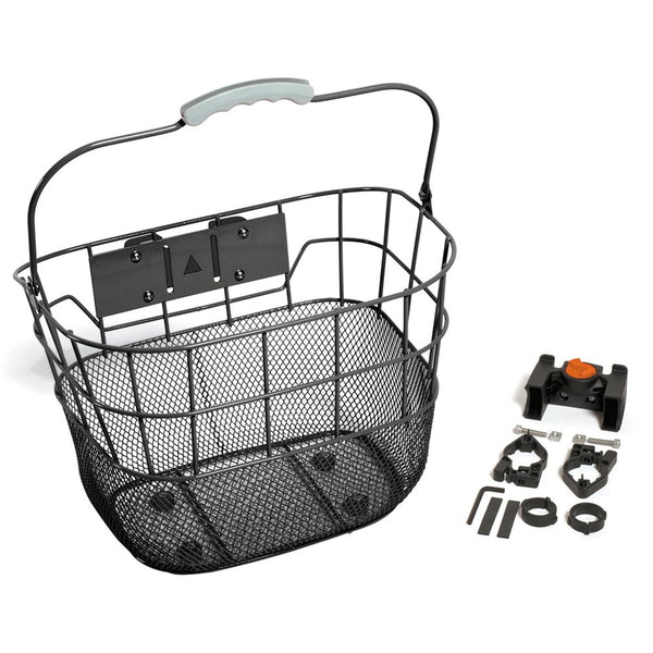 Quick Release Metal Wire Front Bike Basket (Black)