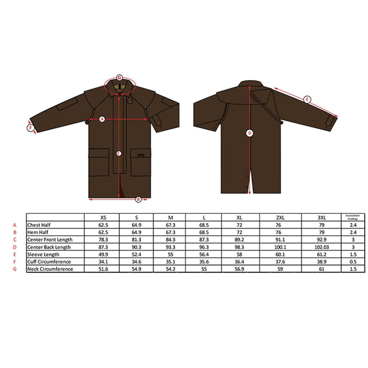 Didgeridoonas Crawford 3/4 Length Standard Oilskin Coat