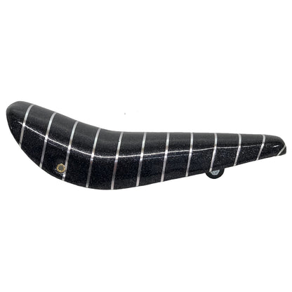Black Sparkle and Silver Stripe Lowrider Dragster Bike Saddle Seat