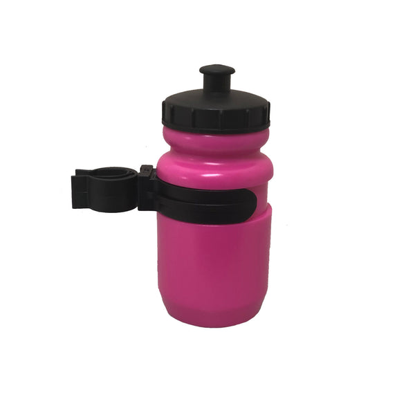 Bikes Up Kids Bike Water Bottle with Clip Pink