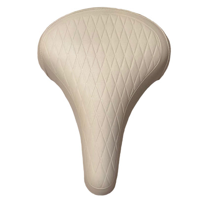 White Ladies Retro Bike Saddle 250mm x 190mm Vinyl Quilted Top Dual Coil Springs