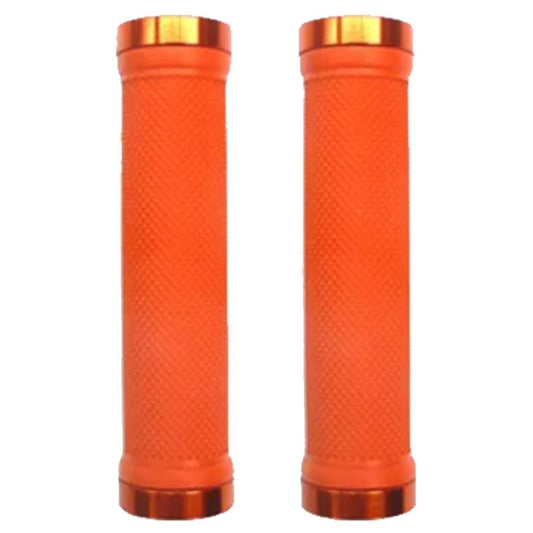 Trigram Lock-on Bike Grips Kraton Rubber 130mm with 2 side lock rings Orange