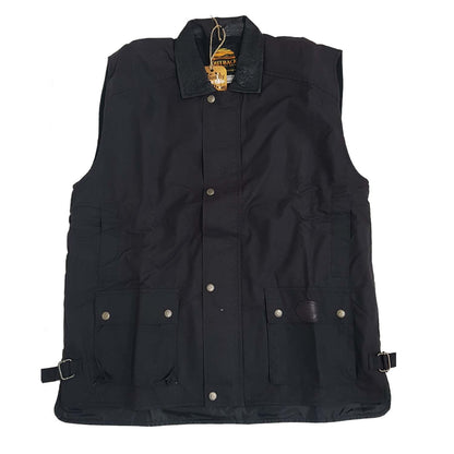 Weatherall Outback Survival Gear Snowy River Fleece Lined Oilskin Vest (Brown)