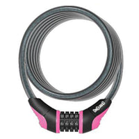 Onguard Neon Pink Bike Or Scooter Combination Cable Lock 120cm x 8mm 8173