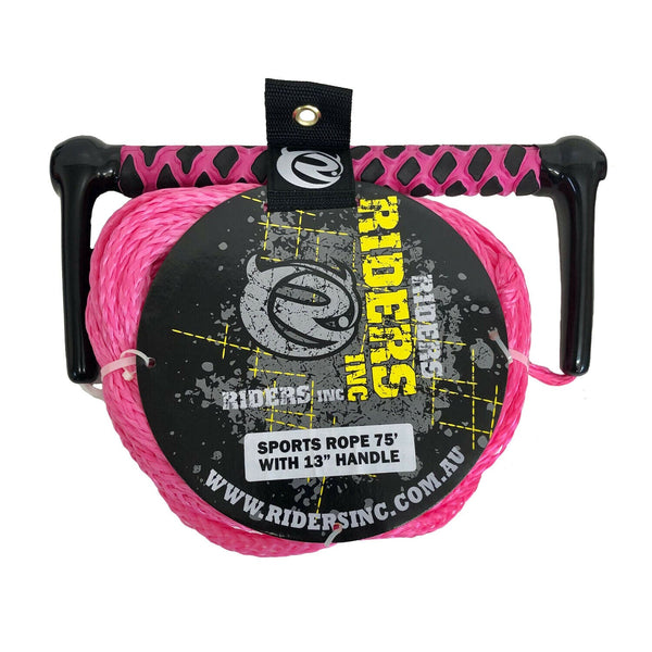 Riders Inc 75' PINK Waterski Tow Rope with 13" Aluminium Core Handle