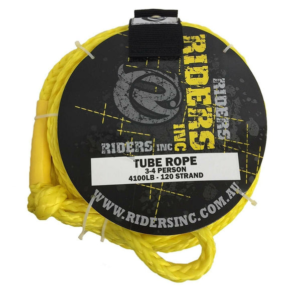 Riders Inc YELLOW Tow Rope for 3-4 Person Inflatable Tubes 120 Strand 4100lbs Capacity