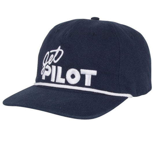 Jetpilot Throwback Navy Blue Men's Adjustable Cotton Snapback Cap