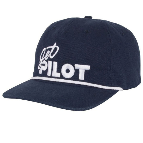 Jetpilot Throwback Navy Blue Mens Adjustable Cotton Trucker Cap