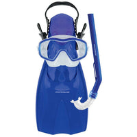 Mirage Shrimp Blue 3-9 year old Kid's Fin Flipper Mask and Snorkel Set