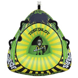 Test Pilot Siege 56-inch 1 Person Triangular Towable Inflatable Tube Green Yellow