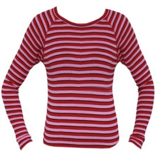 XTM Kids Polypro Thermal Baselayer Long Sleeve Top Pink Stripe